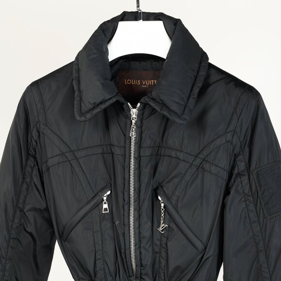 Louis Vuitton Black Belted Patch Goose-Feather-Fill Puffer Jacket - Picture 3 of 14